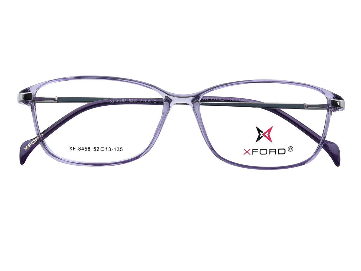 Transparent Purple with Silver Metal Temples