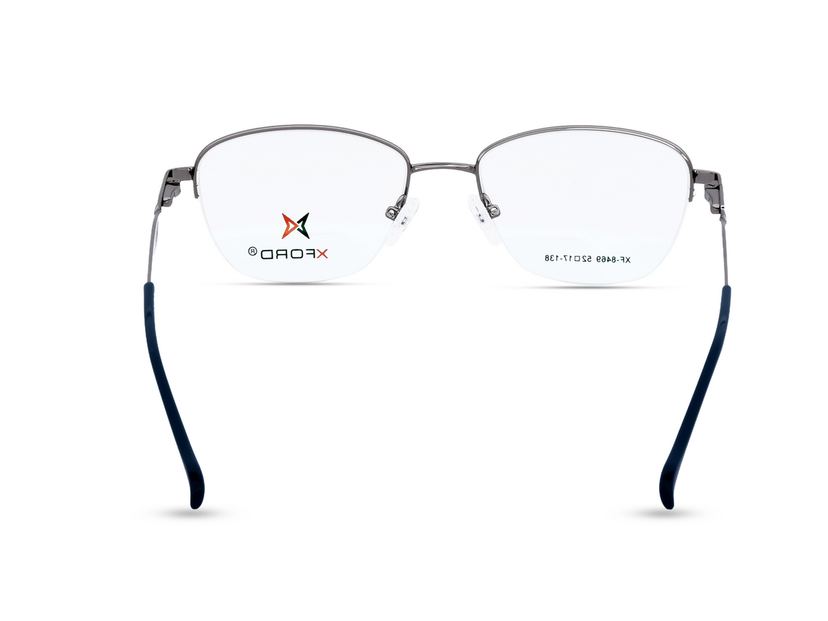 Gunmetal with Navy Blue Temples