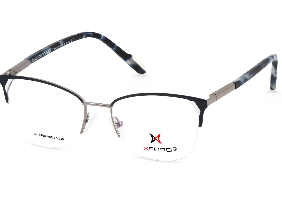 Gunmetal Grey & Matte Navy Blue Browline