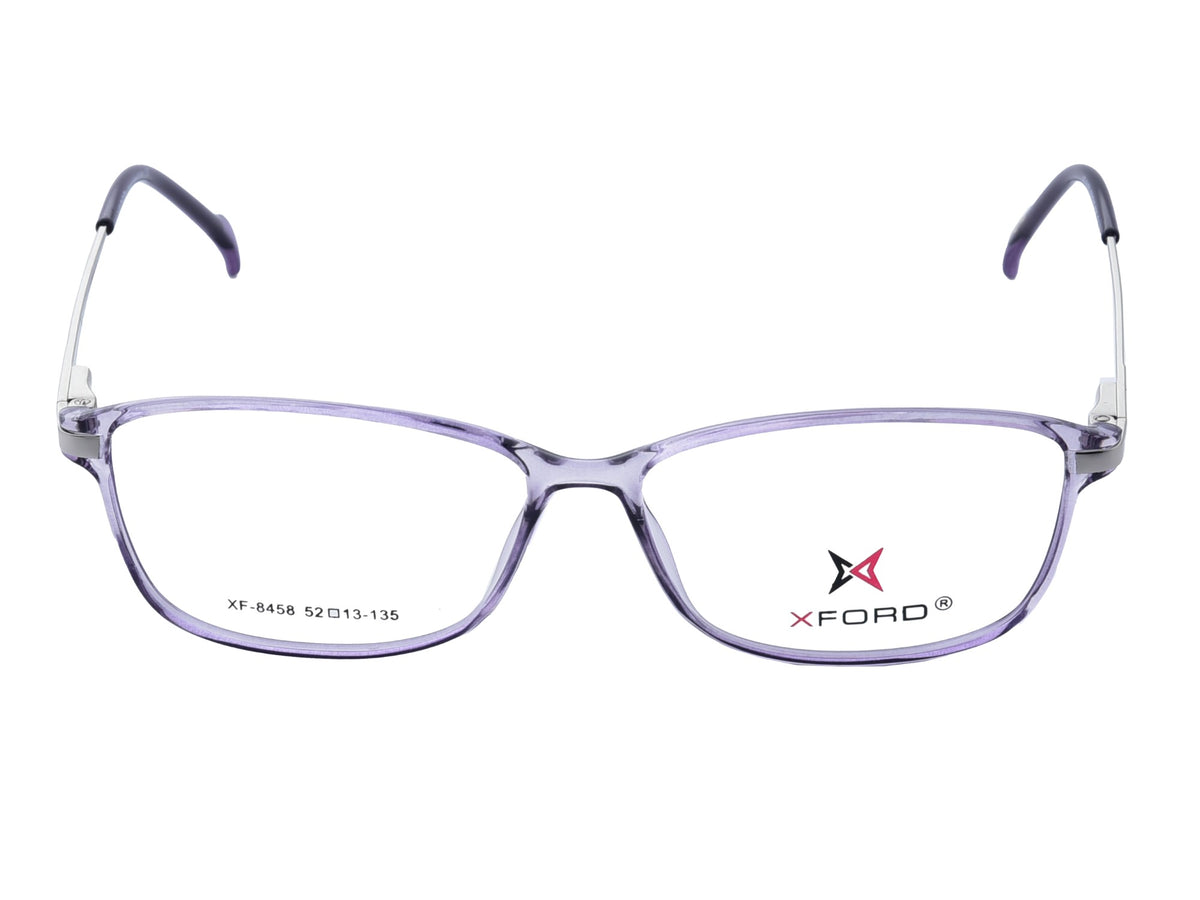 Transparent Purple with Silver Metal Temples