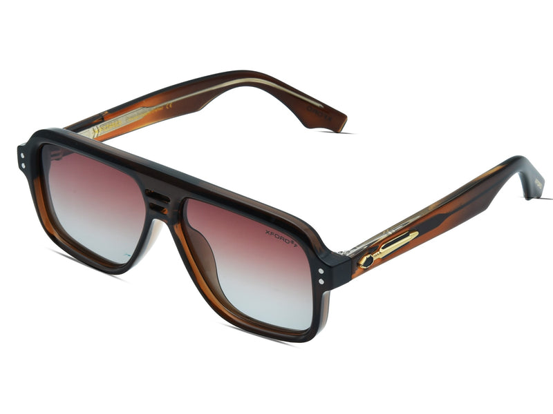XFORD XFSG-874 Premium Vintage Square Navigator Sunglasses for Men