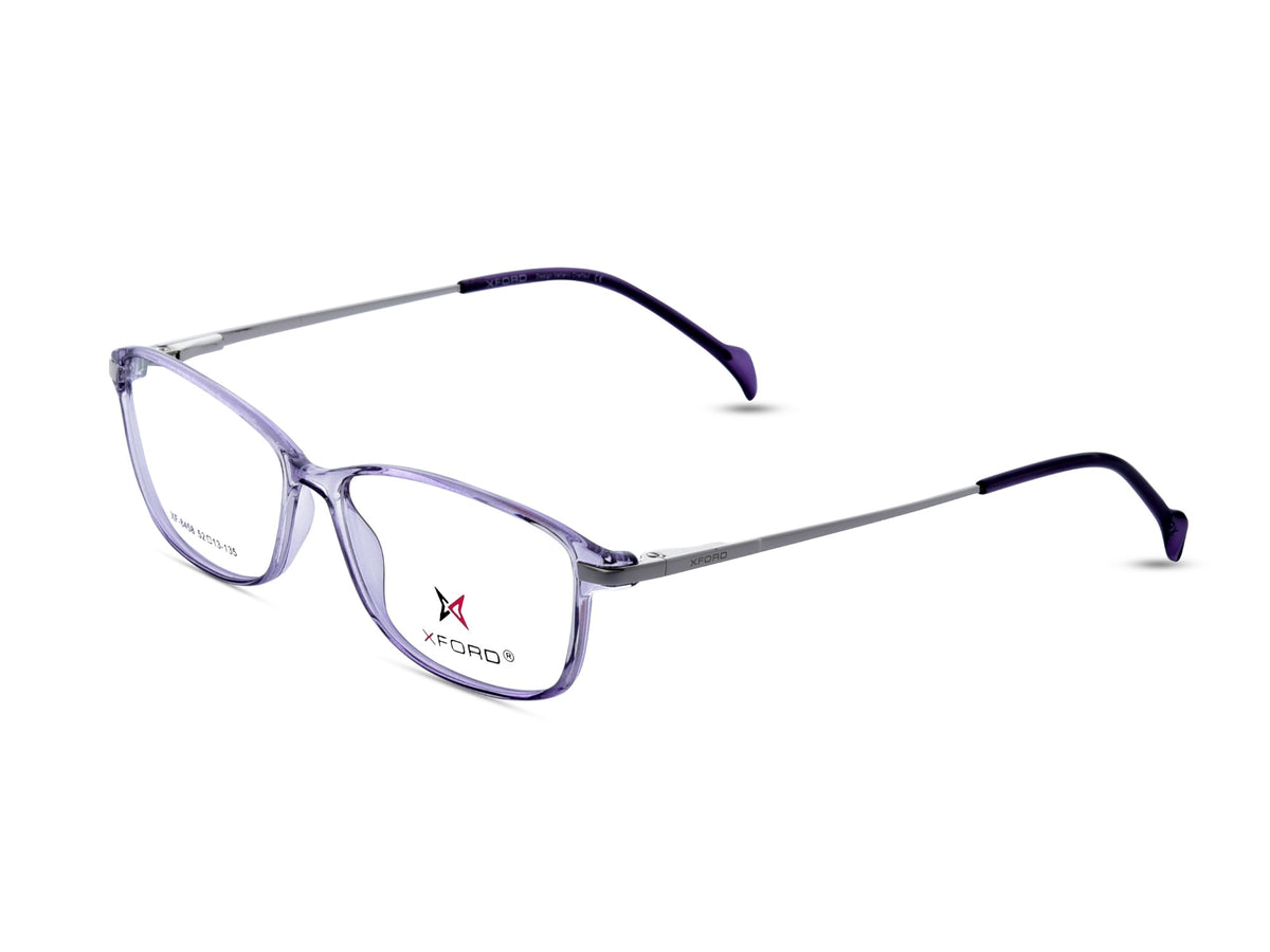 Transparent Purple with Silver Metal Temples