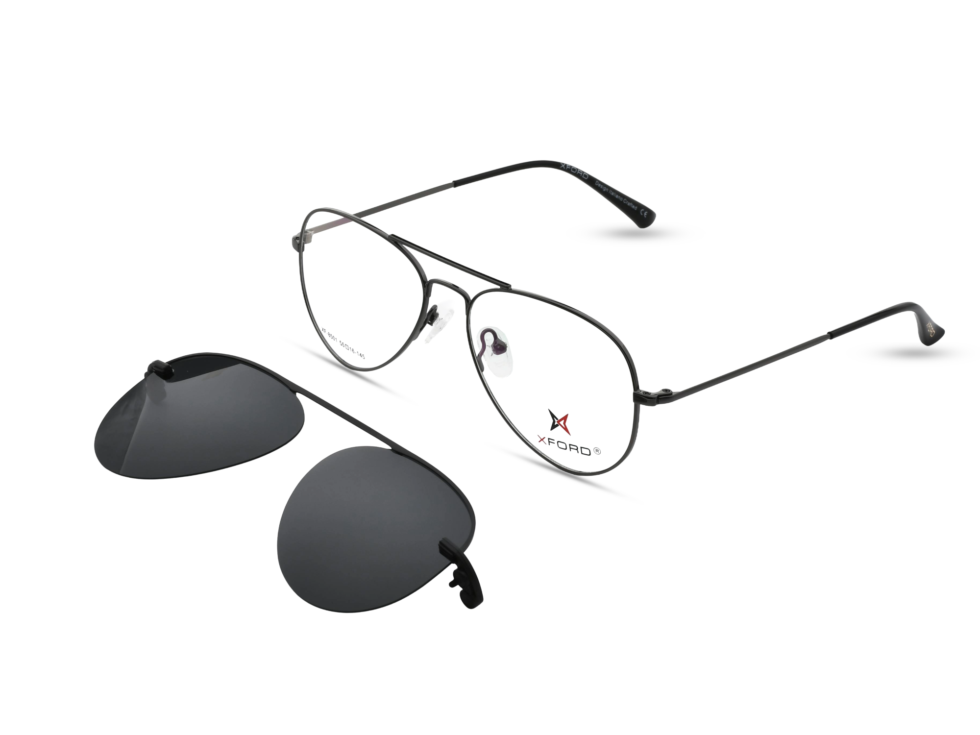 Gunmetal with Black Clip-On
