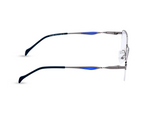 Gunmetal with Navy Blue Temples