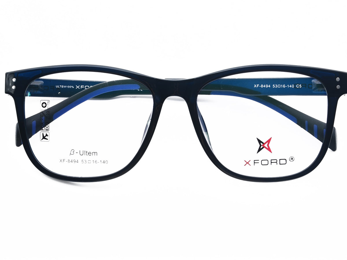 Matte Navy Blue with Electric Blue Accents