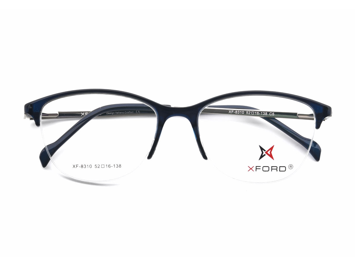 Glossy Deep Blue brow-line frame