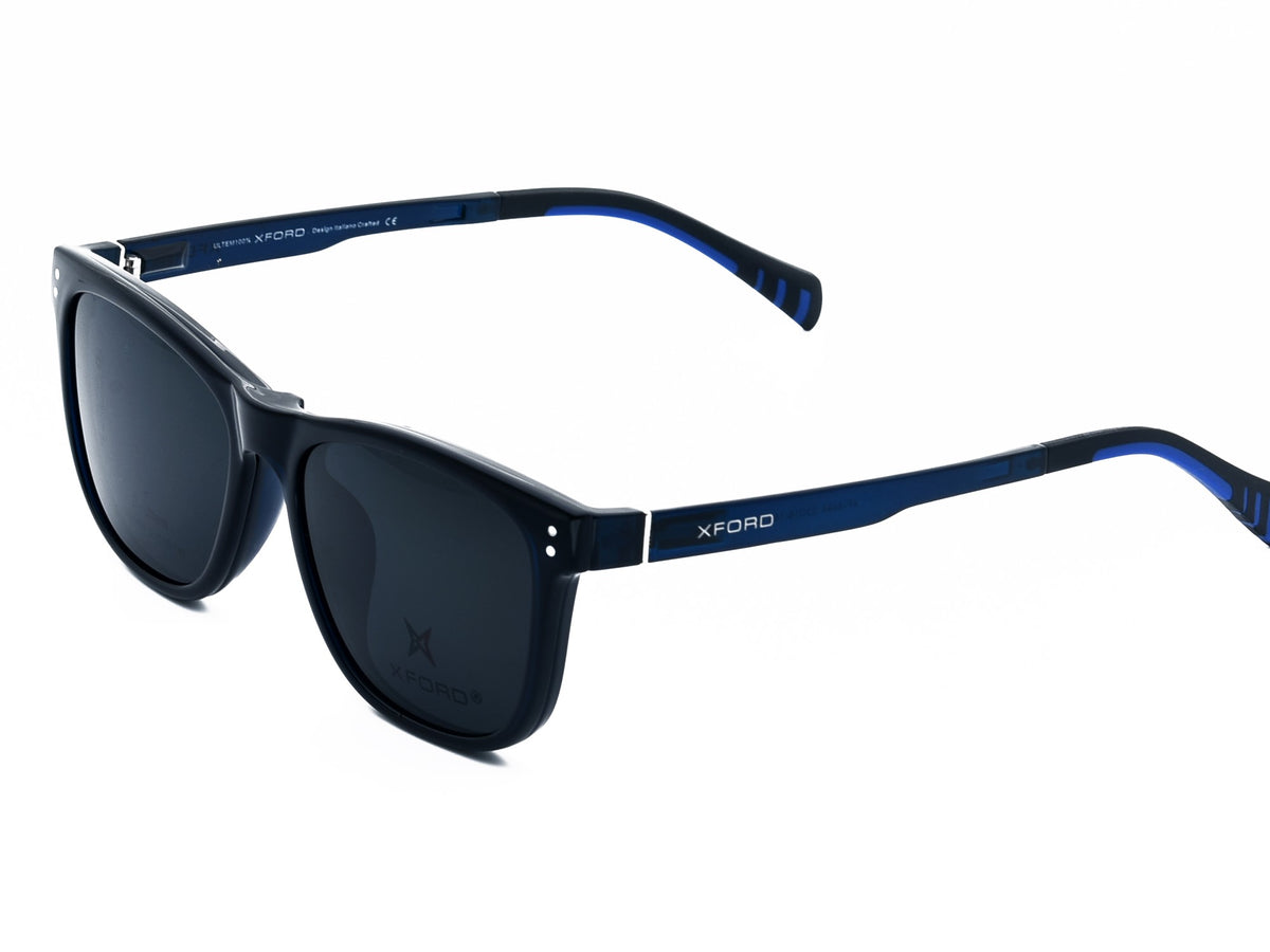 Matte Navy Blue with Electric Blue Accents