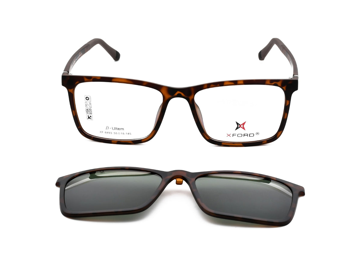Brown Havana Frame with Dark brown Clip-On