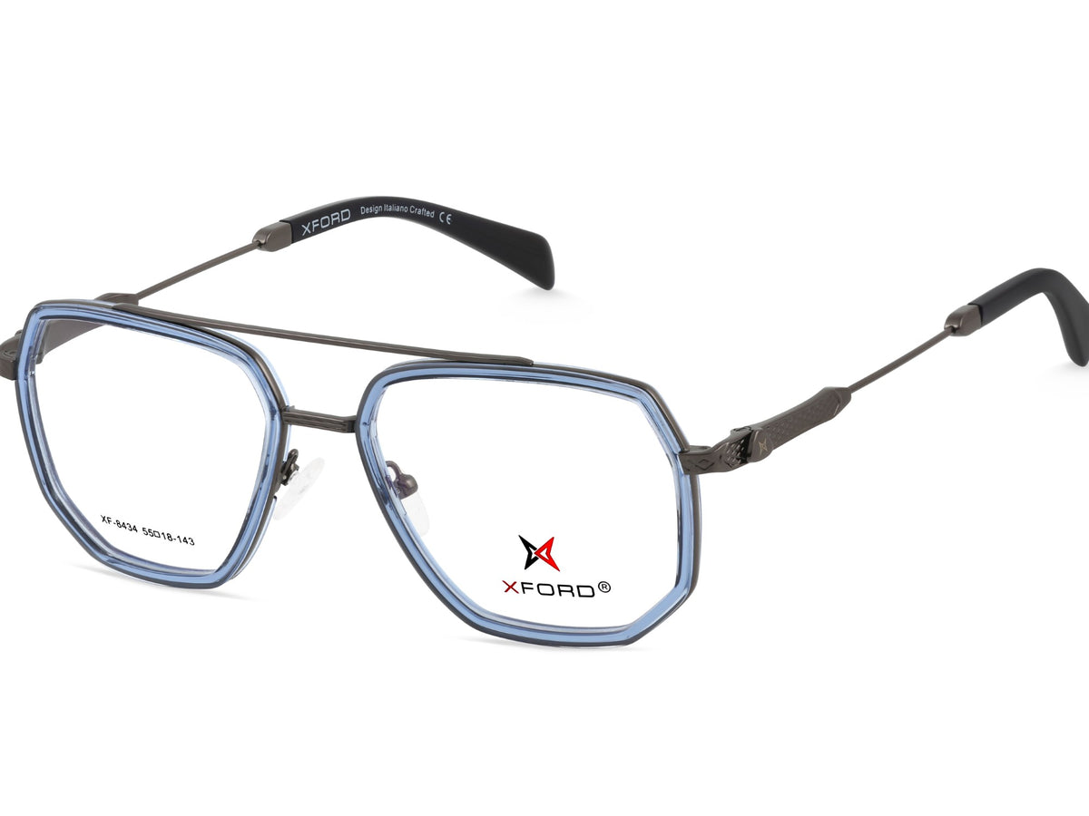 Transparent Ice Blue & Gunmetal Grey