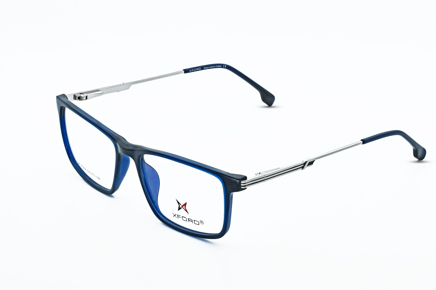 
BLUE WITH SILVER METAL SIDE