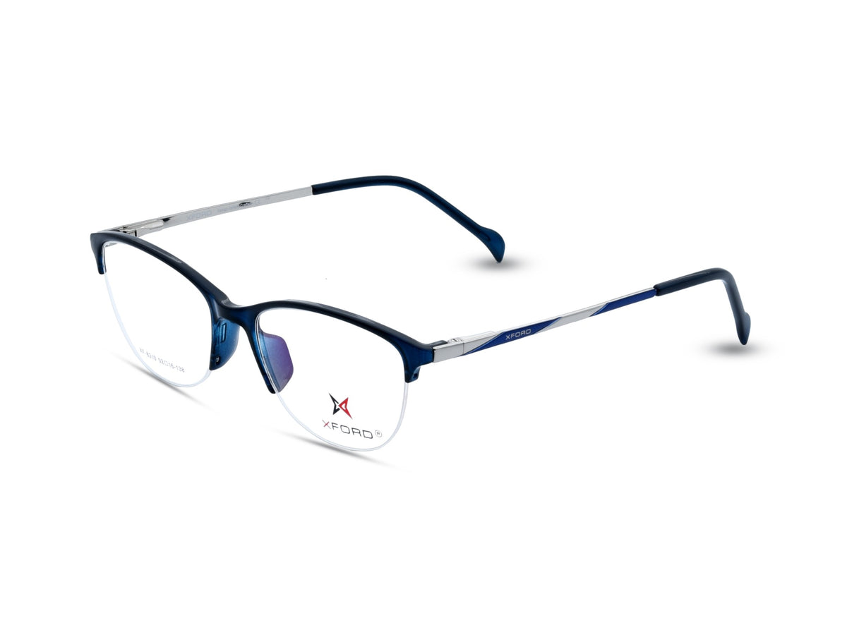 Glossy Deep Blue brow-line frame