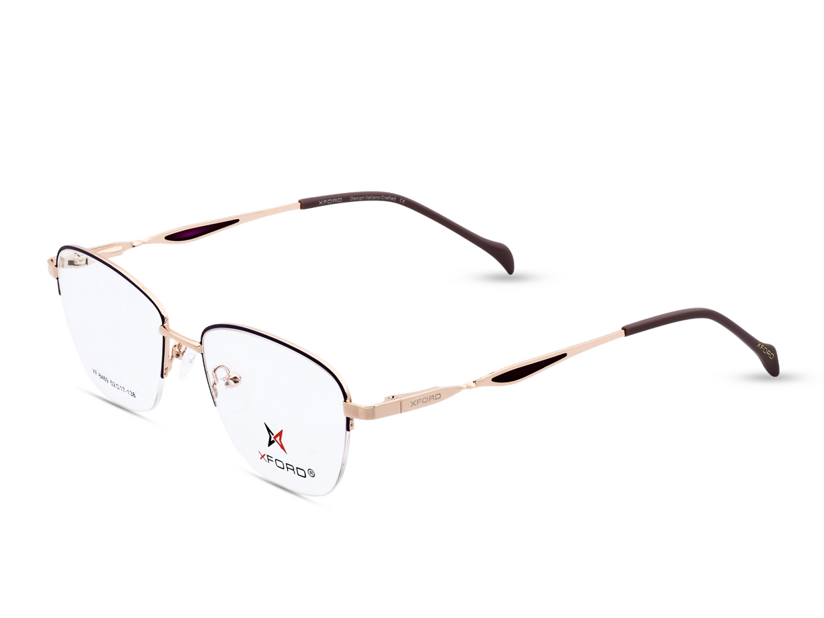 Rose Gold with Brown Temples