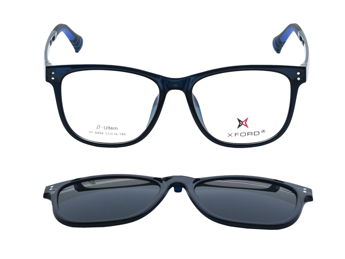 Matte Navy Blue with Electric Blue Accents