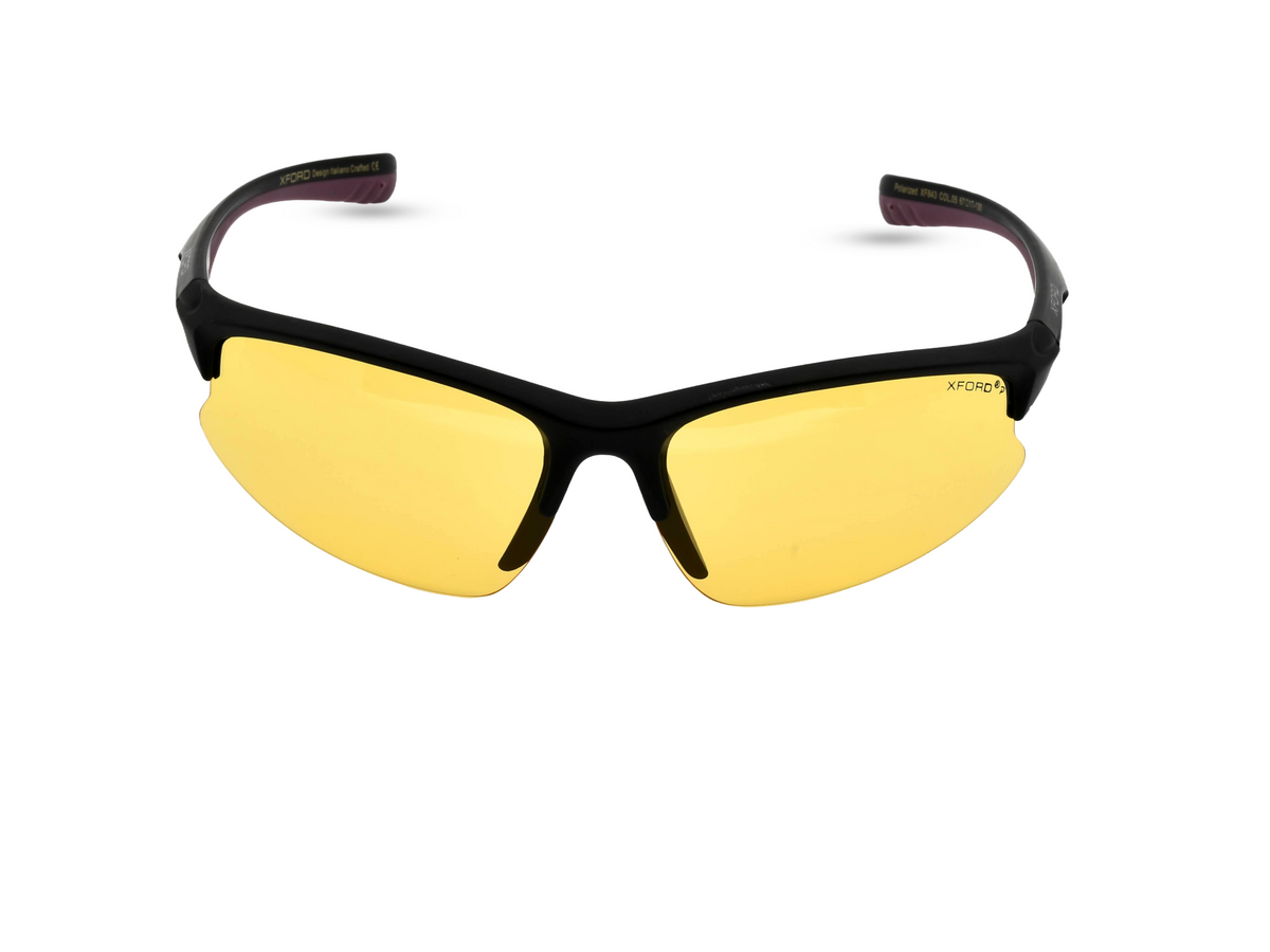 Matte Black / Burgundy Temple- Yellow