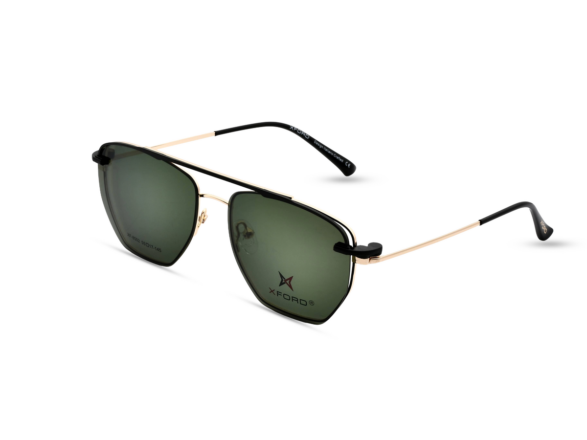 Gold & Black with Dark Green Clip-On