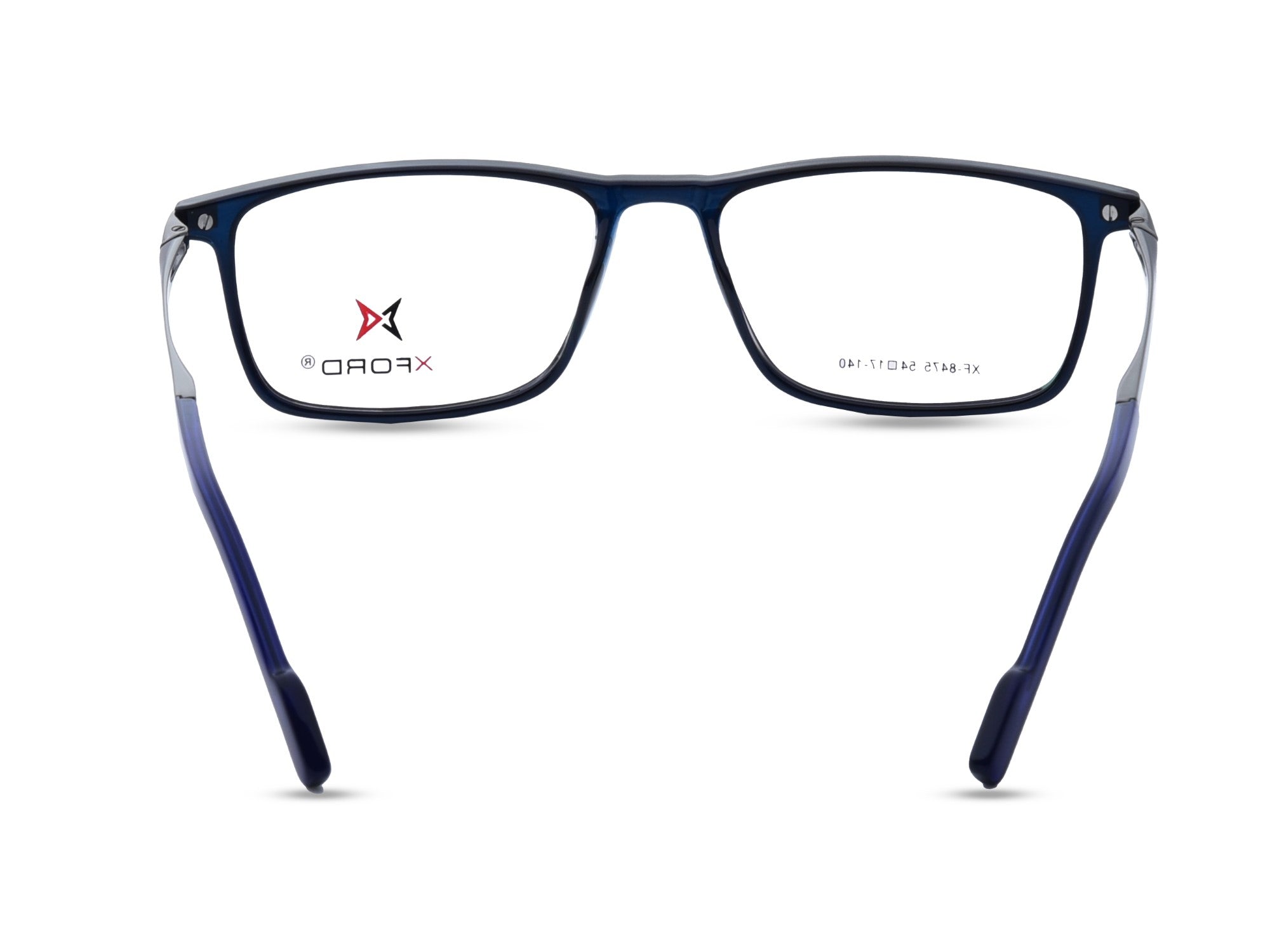 Transparent Blue with Gunmetal Grey Temples.
