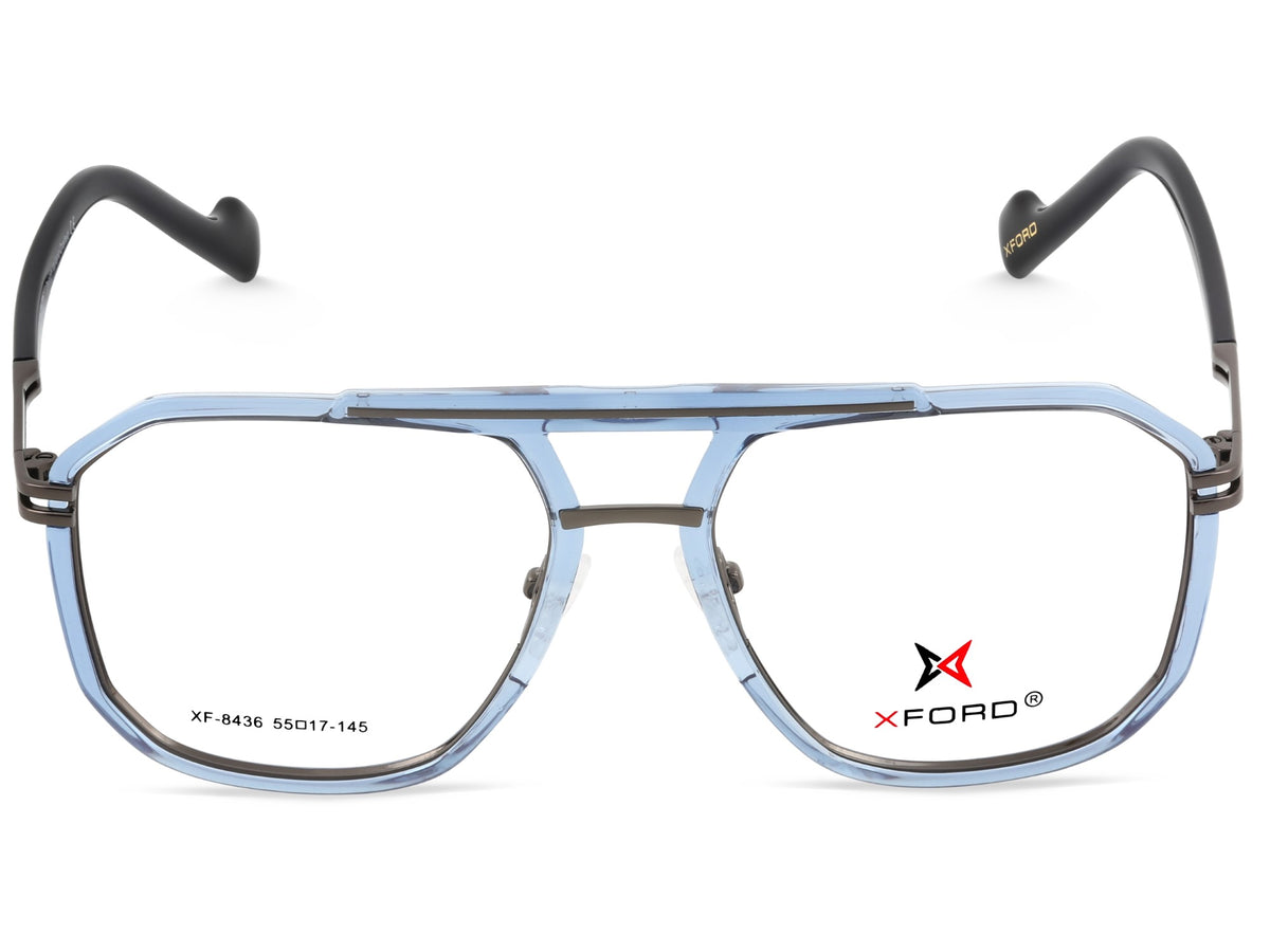 Transparent Ice Blue & Brushed Gunmetal Grey