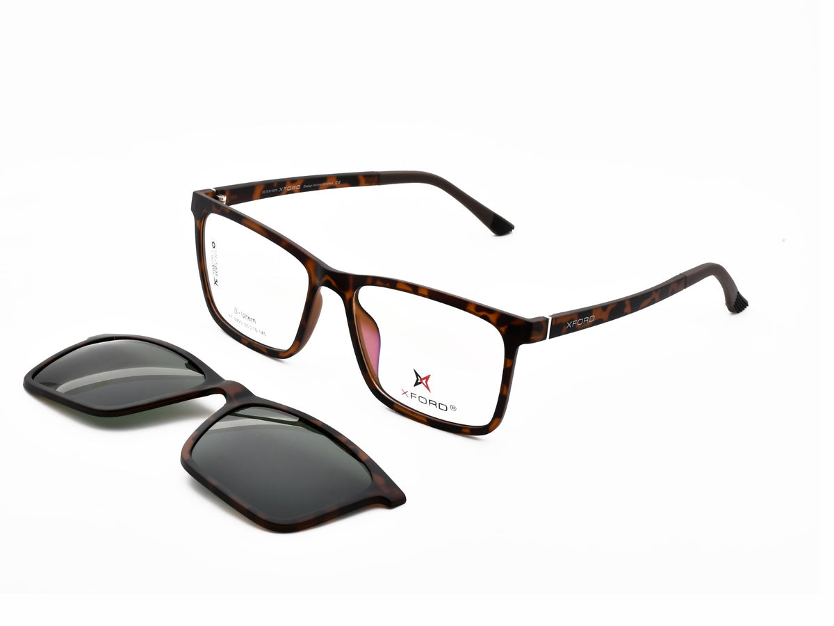 Brown Havana Frame with Dark brown Clip-On