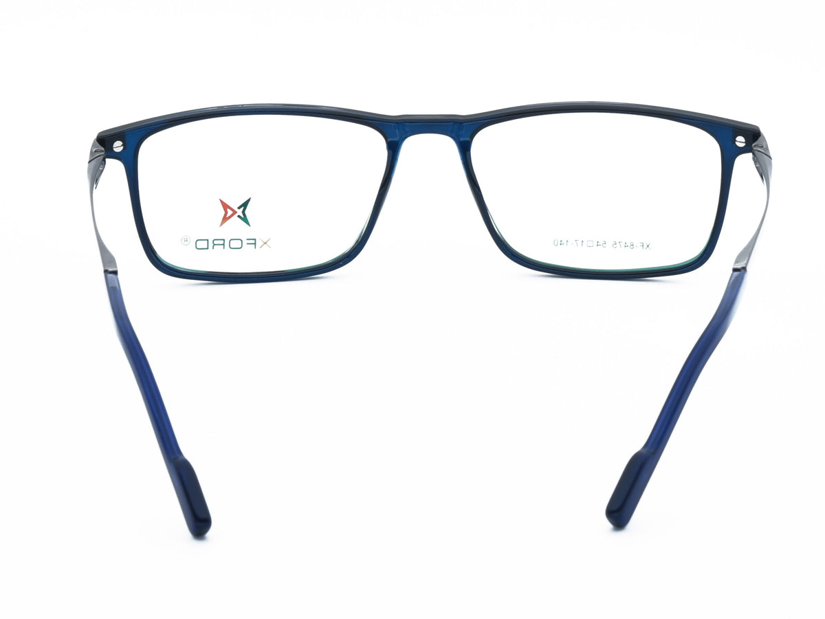 Transparent Blue with Gunmetal Grey Temples.