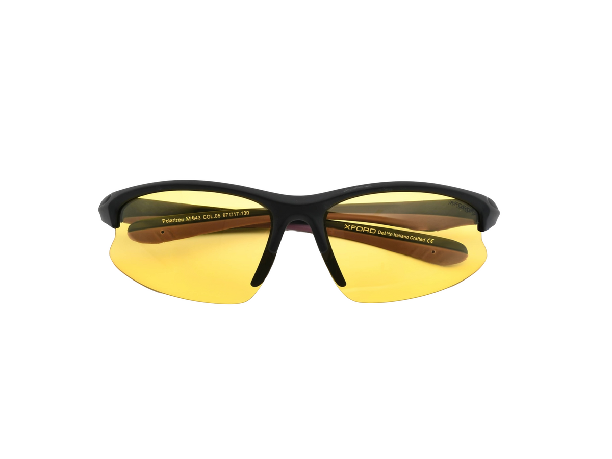 Matte Black / Burgundy Temple- Yellow
