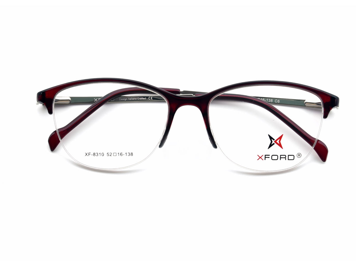 Deep Wine Red brow-line frame