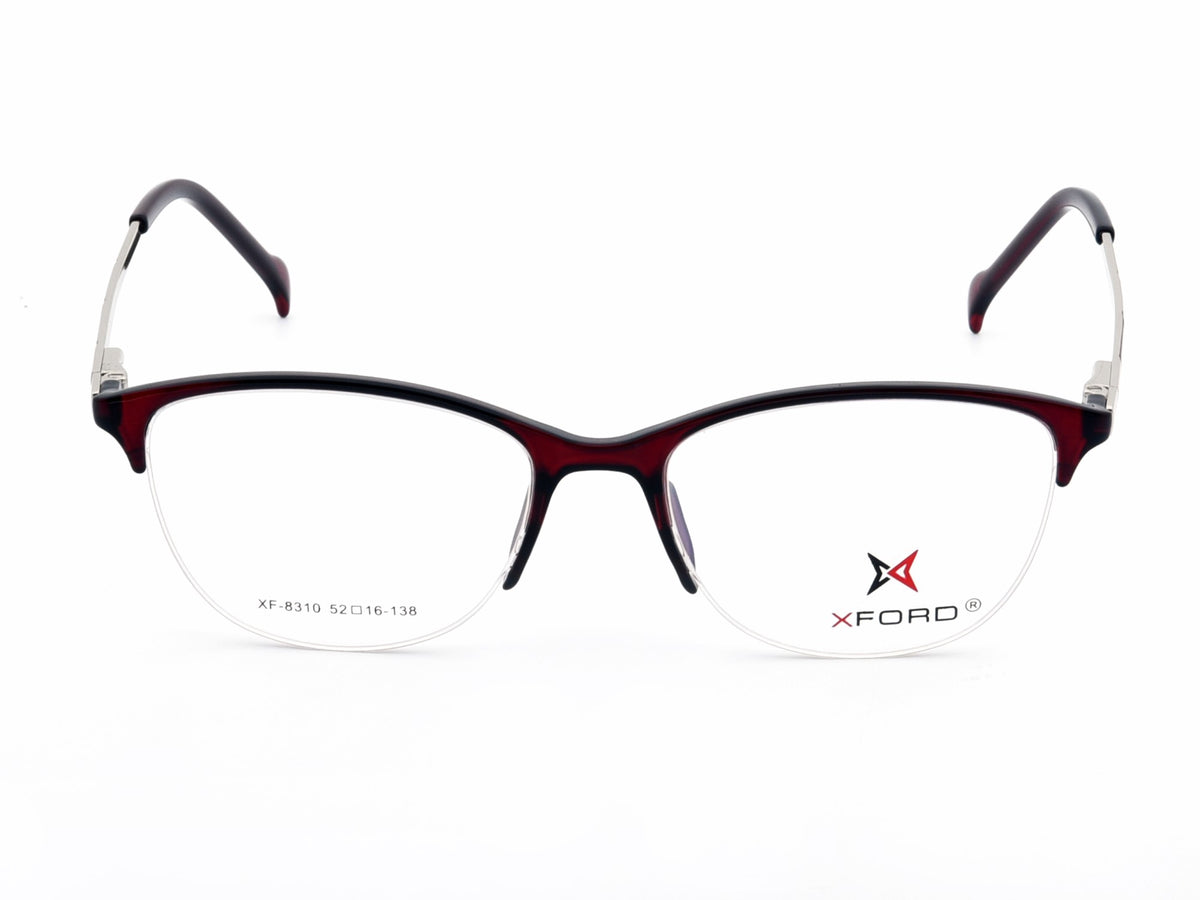 Deep Wine Red brow-line frame