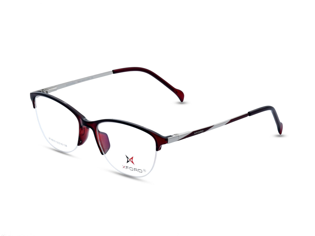 Deep Wine Red brow-line frame