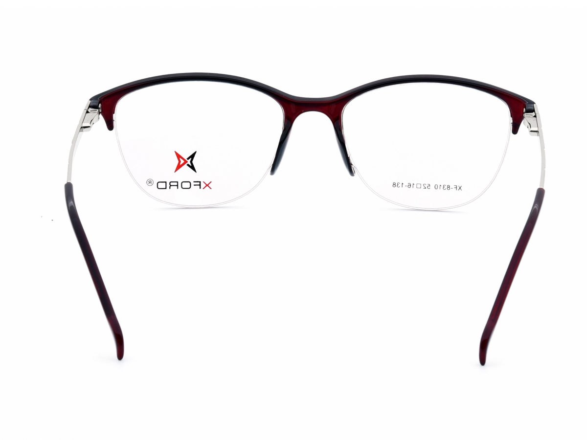 Deep Wine Red brow-line frame