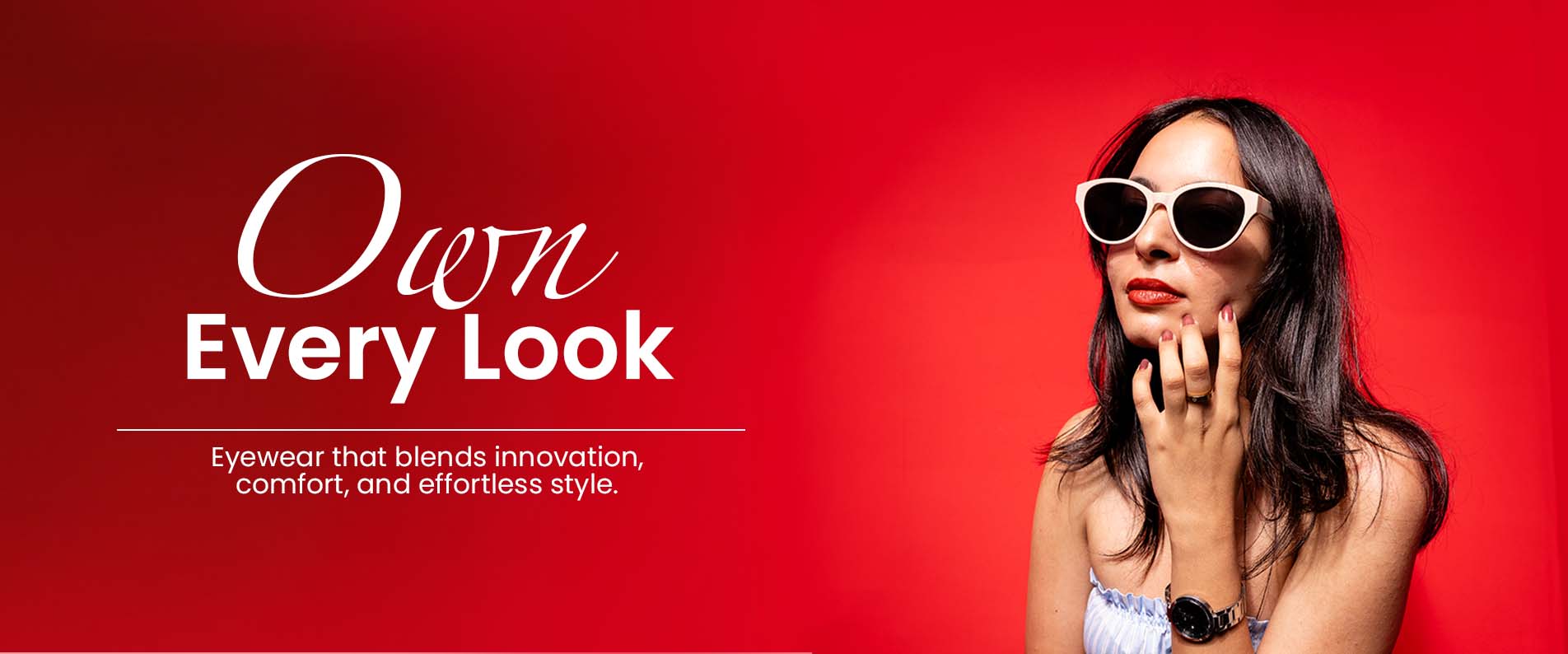 Woman wearing XFORD white cat-eye sunglasses - stylish eyewear for women